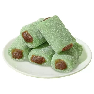 【糯叽叽】荷叶红枣红豆糕龙井味麻薯糯米团子豆沙馅夹心糕点零食