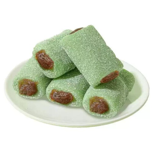 【糯叽叽】荷叶红枣红豆糕龙井味麻薯糯米团子豆沙馅夹心糕点零食