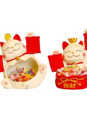 小众喜气招财猫收钱二维码摆件