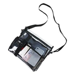 透明书包可放A4书本学生女包单肩果冻包斜挎网红时尚休闲防水大包