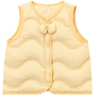 笛莎官方旗舰童装女童羽绒马甲2025秋季新款女孩宝宝儿童背心外套