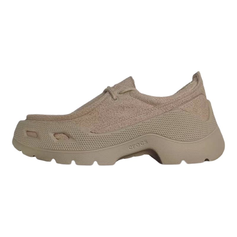 卡洛驰Crocs Gallery Shoe厚底增高低帮绒面革绒岩鞋复古休闲鞋