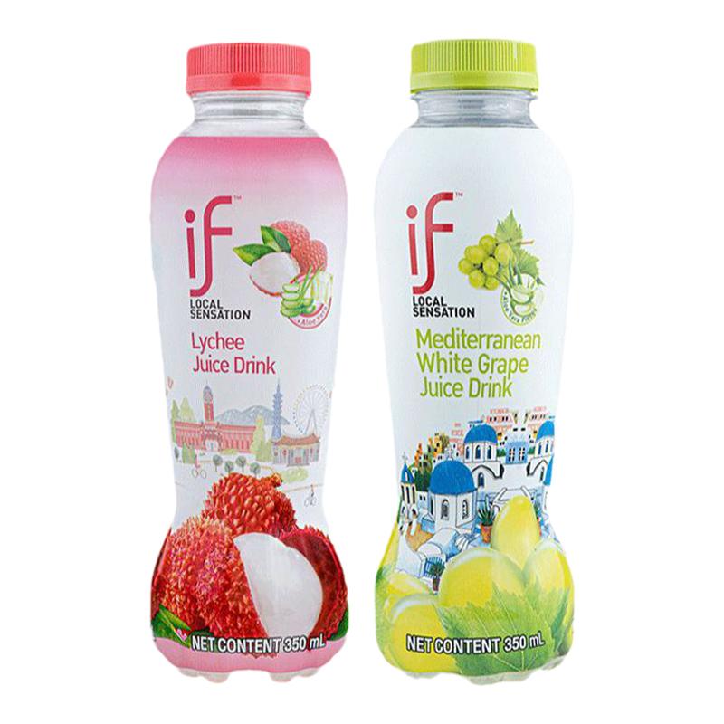 泰国原装进口if葡萄汁葡萄水0脂肪350ml*24瓶含芦荟果肉果汁饮料