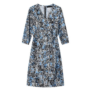 豹纹印花高弹针织交叉v领系带收腰开叉包臀一步连衣裙子春夏新款