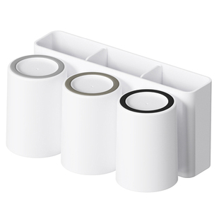 三口之家牙刷牙杯收纳牙刷牙膏置物架免打孔壁挂卫生间洗漱杯牙缸