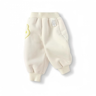 品牌折扣童装宝宝裤子婴儿长裤男童女童冬季儿童加绒加厚羊羔毛萌