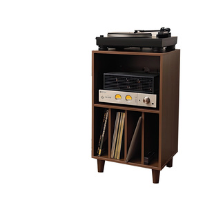黑胶置物架唱片机架子CD柜游戏光盘收纳专辑展示柜沙发边柜实木柜