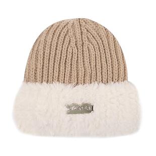 萨驰奴毛绒绒帽子女冬季百搭显脸小可爱加厚保暖秋款针织护耳毛线