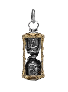 无垠犄角蛇时间沙漏旋转原创吊坠