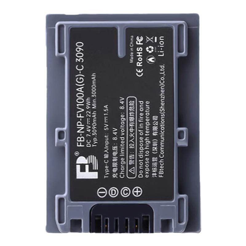 沣标FV100索尼摄像机电池NP-FV50 90 70A适用Z90 CX680 450 610e AX700 60 40数码100E录像vg900e充电器pj670