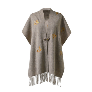 粉色羊毛围巾女配旗袍婚礼披肩外搭羊绒高端秋冬送妈妈生日的礼物