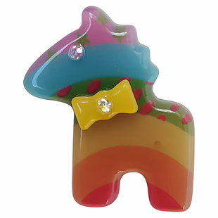 韩国进口AZNAVOUR/AZ饰品可爱小马儿2026新年马年彩虹马胸针别针