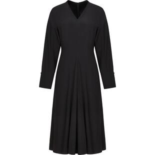 【0压系列】LESS春套头收腰A字伞形长款V领垂坠连衣裙2O1G11050