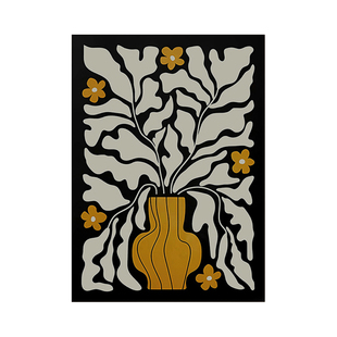 中古风抽象花卉复古挂画小众客厅沙发背景墙装饰画个性摆件壁画