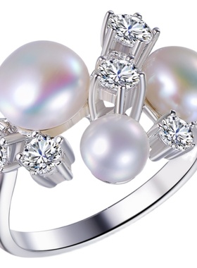 925银、锆石、淡水珍珠