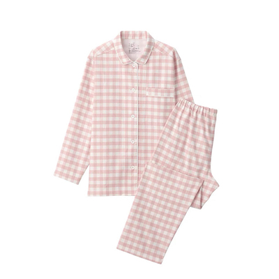 无印品质睡衣女双层纱布纯棉长袖春夏秋薄款男女情侣款家居服套装