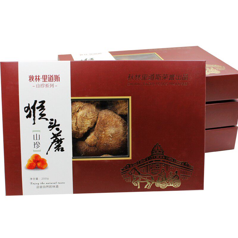 秋林里道斯散装黑木耳猴头菇榛蘑元蘑山珍礼盒800克/盒 东北特产