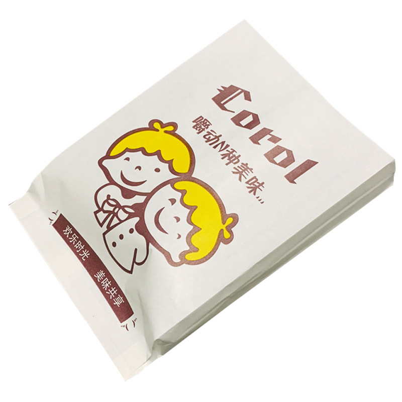 牛皮纸淋膜防油纸袋加厚纸袋定制三角开口煎饼果子包装纸袋500个