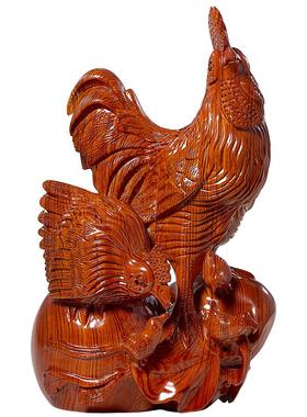 十二生肖纯木头公鸡工艺品