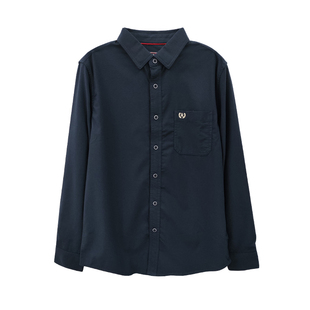 班尼路纯色衬衣男款春秋自然垂顺短袖衬衫男士翻领长袖叠穿外套Z