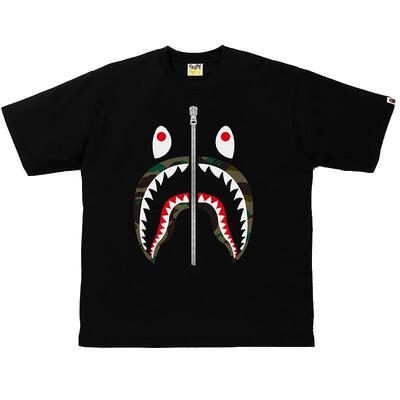 BAPE短袖T恤拉链印花迷彩图案