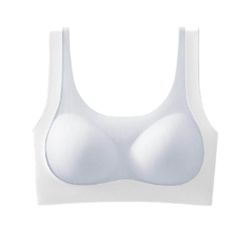 婷美【蚕丝乳胶杯】学生运动文胸提拉背心式无痕轻塑发育少女文胸
