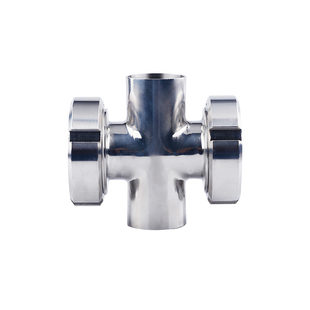 304不锈钢焊接四通活接视镜卫生级316L快装十字活结观察玻璃视窗