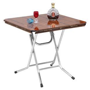 简易折叠桌餐桌家用小户型圆桌正方形可吃饭桌简约租房折叠圆桌子