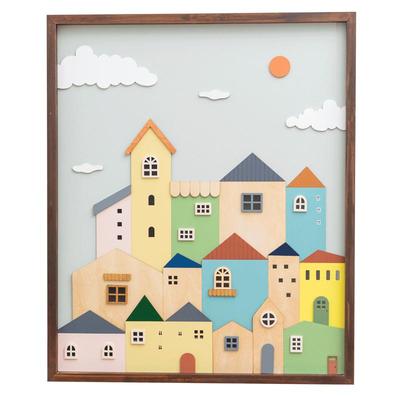 高级感竖版电表箱温馨画遮挡装饰