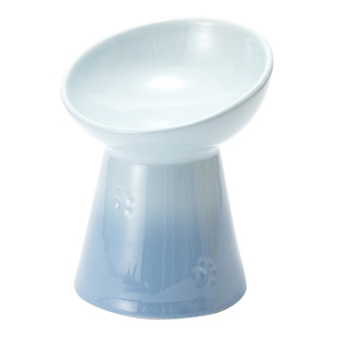 酷彩宠物护颈陶瓷碗釉下彩高温增高大口径防黑下巴吃粮猫狗食饭盆