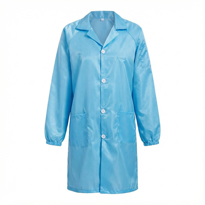 净又净防静电无尘大褂条纹纽扣款