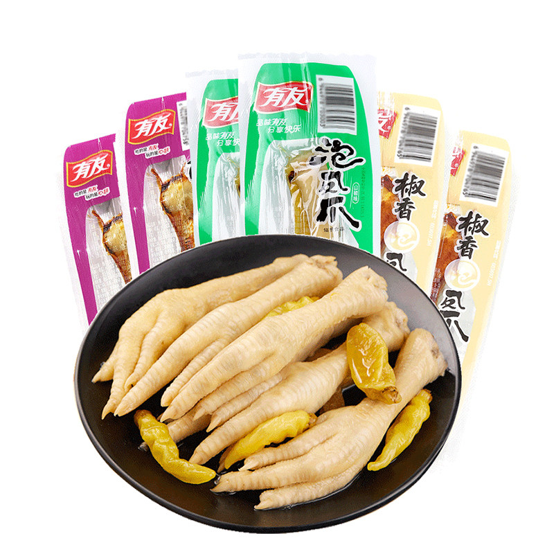 有友山椒筋骨棒泡椒鸡爪脚筋鸡拐重庆特产休闲食品小零食散称5斤