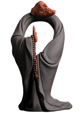 张明贵大师作品陶瓷达摩雕像摆件