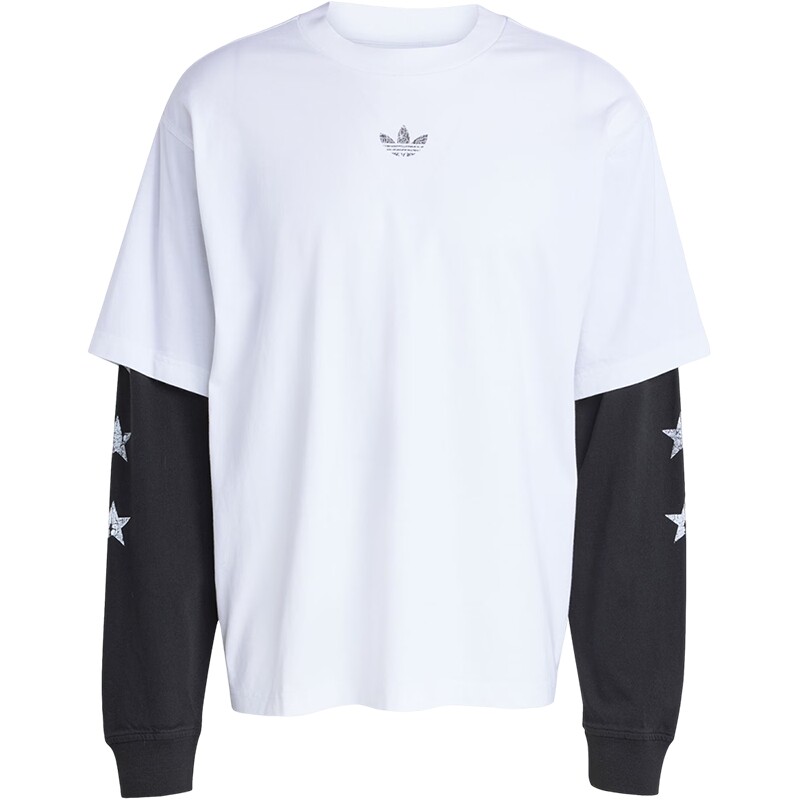 adidas阿迪达斯三叶草男子运动休闲假两件圆领长袖T恤KF1868