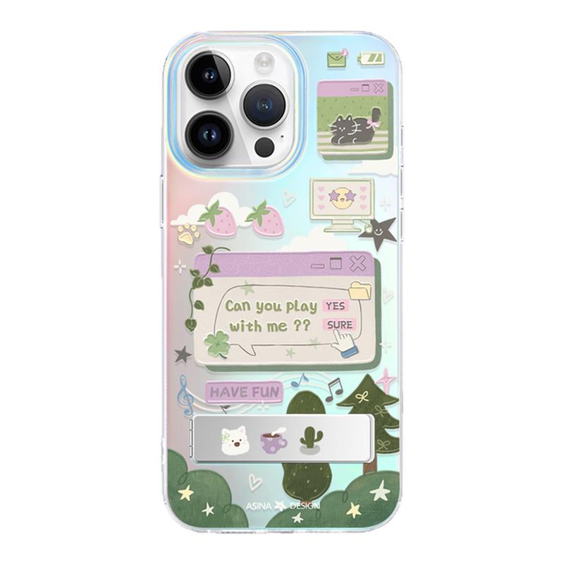 丛林秘境适用苹果17Promax手机壳隐藏式一体支架iPhone16Pro保护套Co3折叠全包13pm可爱14新款ip15高级感女