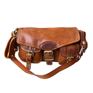 包品炸裂~!复古做旧植鞣牛皮新款女包单肩斜挎男包真皮马鞍包男