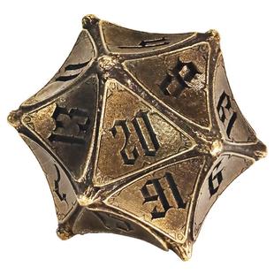 大号D20博德之门黄铜纯银骰子 二十面桌游跑团金属色子 支持定制