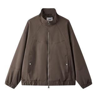 森马外套男款宽松立领夹克青年质感2025秋冬新款上衣时尚简约百搭