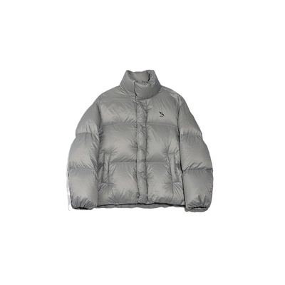 咆哮野兽徽标蓬松感羽绒外套