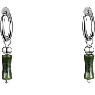 中式竹节耳夹男士长款古风耳环男设计感高级国风耳圈耳坠复古耳饰