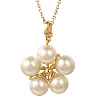 海蒂珠宝 桃花坞 6-7mm海水Akoya小灯泡珍珠吊坠 18K金开合扣正品