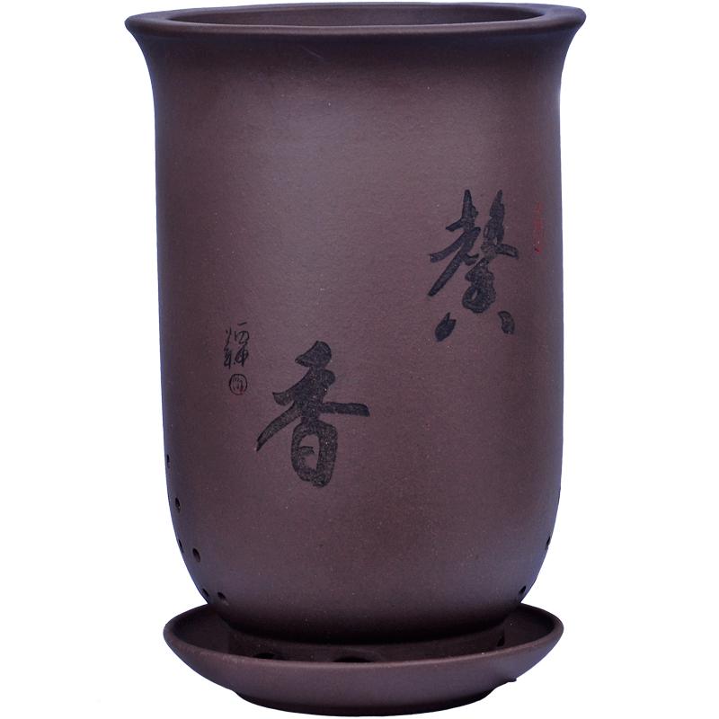 陶瓷圆形口径透气带托盘兰花盆