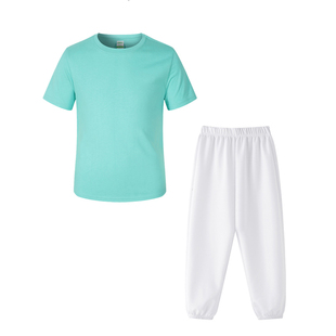 六一多巴胺糖果色儿童演出服 彩色t恤白色裤子中小学生幼儿园套装