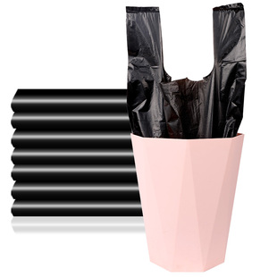 垃圾袋家用加厚中大号黑色手提背心式拉圾袋一次性塑料袋厨房