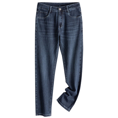 鄂尔多斯市男士牛仔裤夏季薄款天丝中年男裤宽松直筒高腰休闲裤子