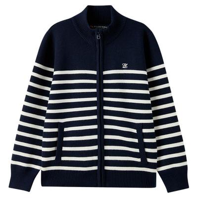 elandkids男童半高领针织开衫