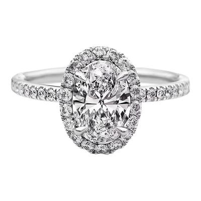 培育钻石星光鸽子蛋戒指925纯银