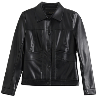 绵羊皮小皮衣女短款2025秋冬新款海宁真皮显瘦机车皮夹克大码外套