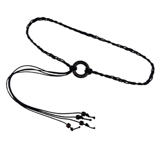 民族风编织腰带女配裙子装饰毛衣连衣裙时尚打结腰绳长款皮绳配饰