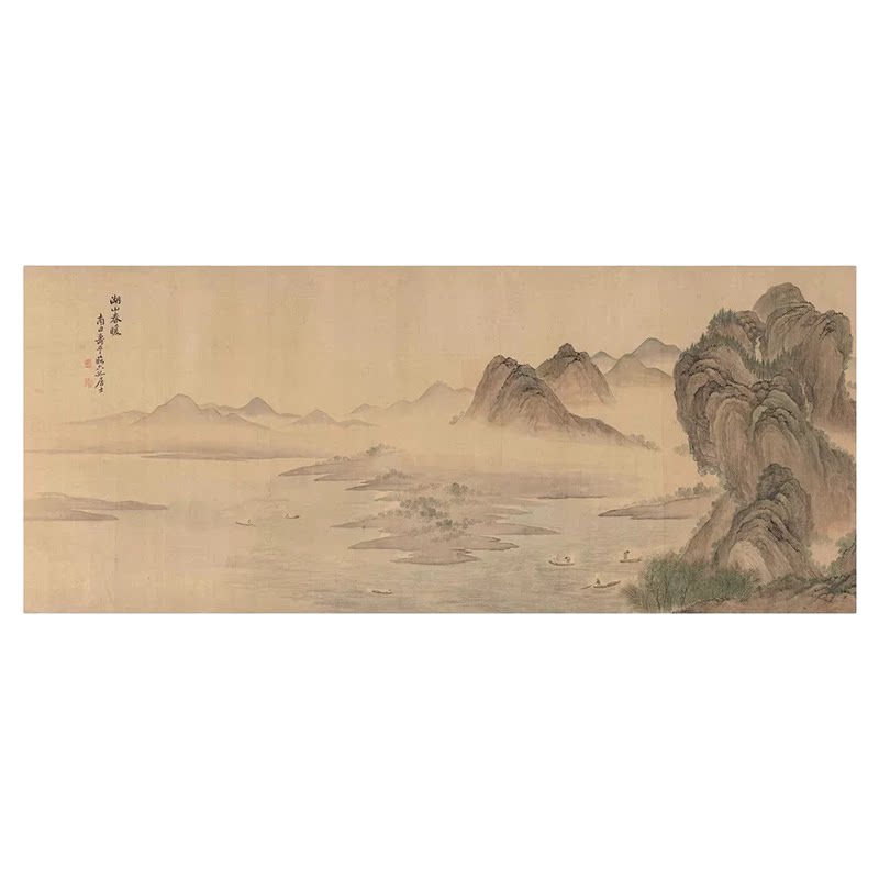 复古宋式美学墙纸客厅沙发电视背景墙布禅意山水画餐厅新中式壁纸